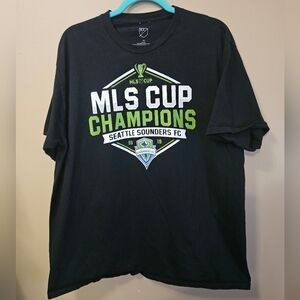 MLS Cup Championship Seattle Sounders FC Men's Size XL Black T Shirt